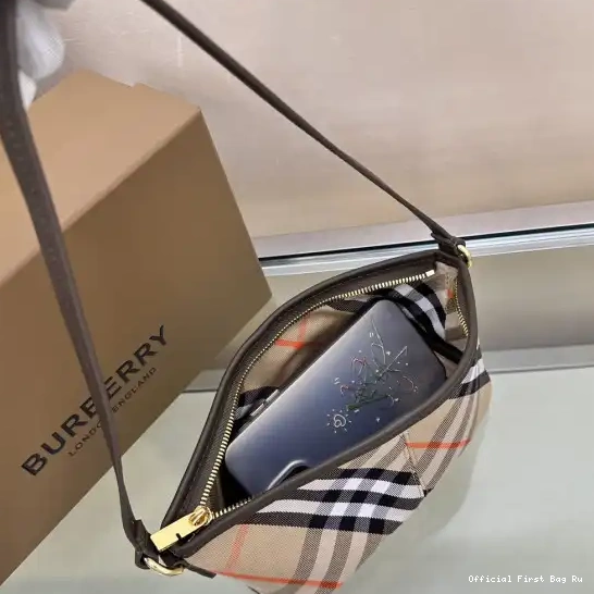 Official First Bag Ru Mini Burberry Bag-20*10*9CM Check 0516